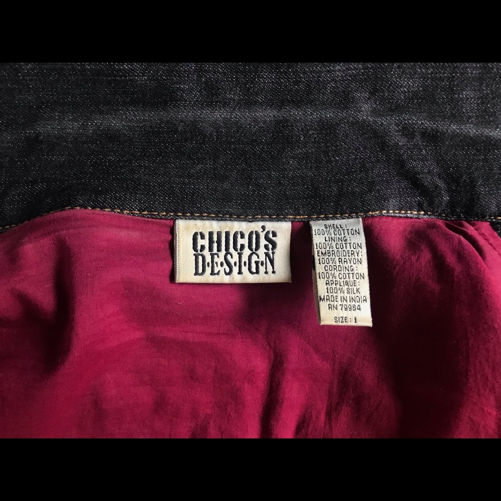 Chico’s Embroidered/Beaded Denim Jacket - Picture 8 of 8